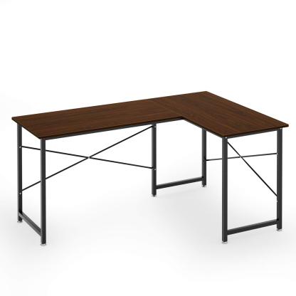 DEWEL パソコンデスク L字デスク デスク 机 pcデスク 幅150cm+100cm L字型 モニターアーム取付対応 木製 シンプル ワークデスク オフィスデスク コーナーデスク 左右入替可 リモートワーク用 在宅勤務 高強度のメラミン加工 ウォルナット