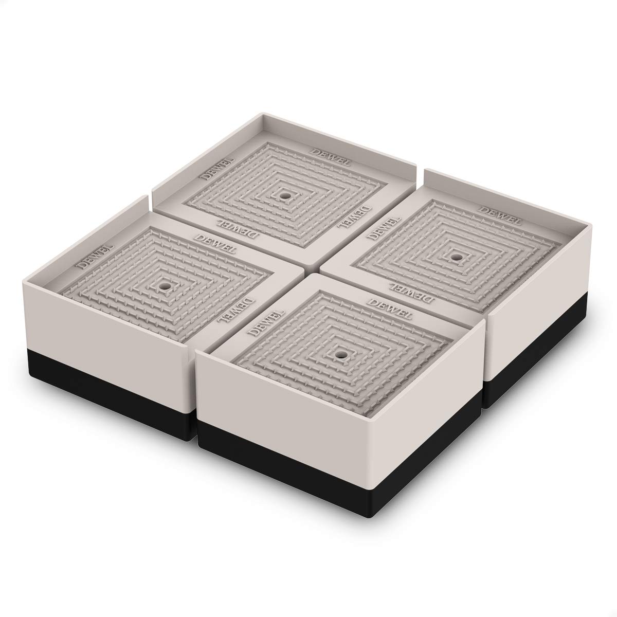 DEWEL 洗濯機かさ上げ台 防振ゴム 防滑パッド 重ねて高さ調節 洗濯機 台 冷蔵庫/家電/家具/ソファー/こたつ 底上げ 増高脚 耐加重300KG