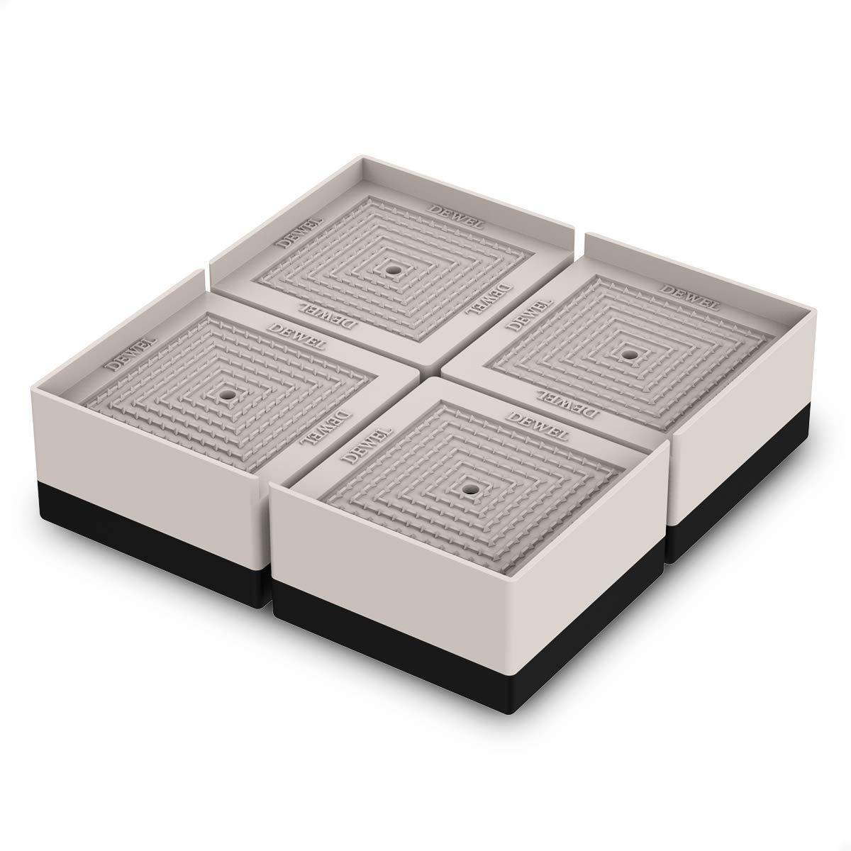 DEWEL 洗濯機かさ上げ台 防振ゴム 防滑パッド 重ねて高さ調節 洗濯機 台 冷蔵庫/家電/家具/ソファー/こたつ 底上げ 増高脚 耐加重300KG