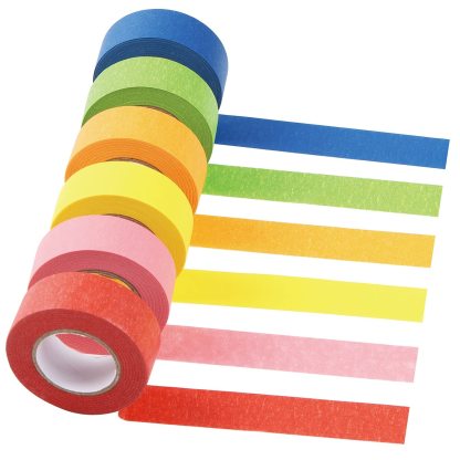 DEWEL マスキングテープ カラフル クラフトテープ インテリアテープ DIYアート用品 (6色, 幅2.5cm 長20m)