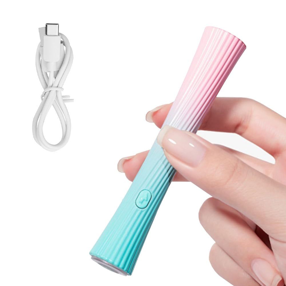 ネイルライト ネイルドライヤー ハンディライト UVライト 3W 1LEDs 充電式 LEDネイルドライヤー 持ち運びやすい ジェルネイル LEDライト 硬化ライト タイマー設定可能 ジェルネイル用 レジン用 レジンクラフト用 2階段タイマー機能 タイマー ホワイト 日本語説明書付き