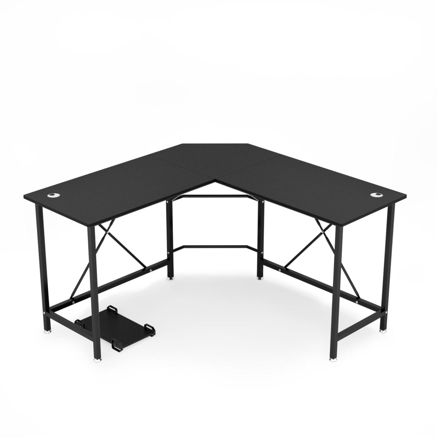 DEWEL パソコンデスク pcデスク ゲーミングデスク デスク 幅130cm 高さ75cm cpuスタンド付き コード穴付き L字デスク L字型 机 ワークデスク コーナーデスク オフィスデスク 作業机 テレワーク