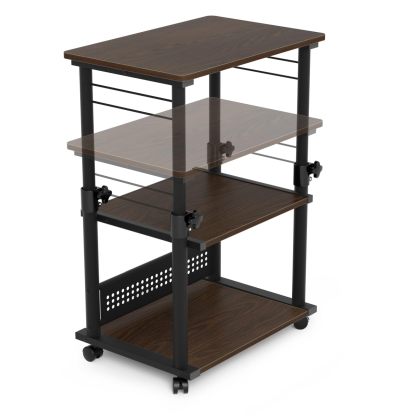 プリンター台 昇降式 DEWEL プリンターラック キャスター付き 3段 プリンターワゴン プリンターカート サイドワゴン 木製 プリンター収納 高強度のメラミン加工 オフィス 家庭用 幅60×奥行40×高さ64-84cm (XYGH5017)