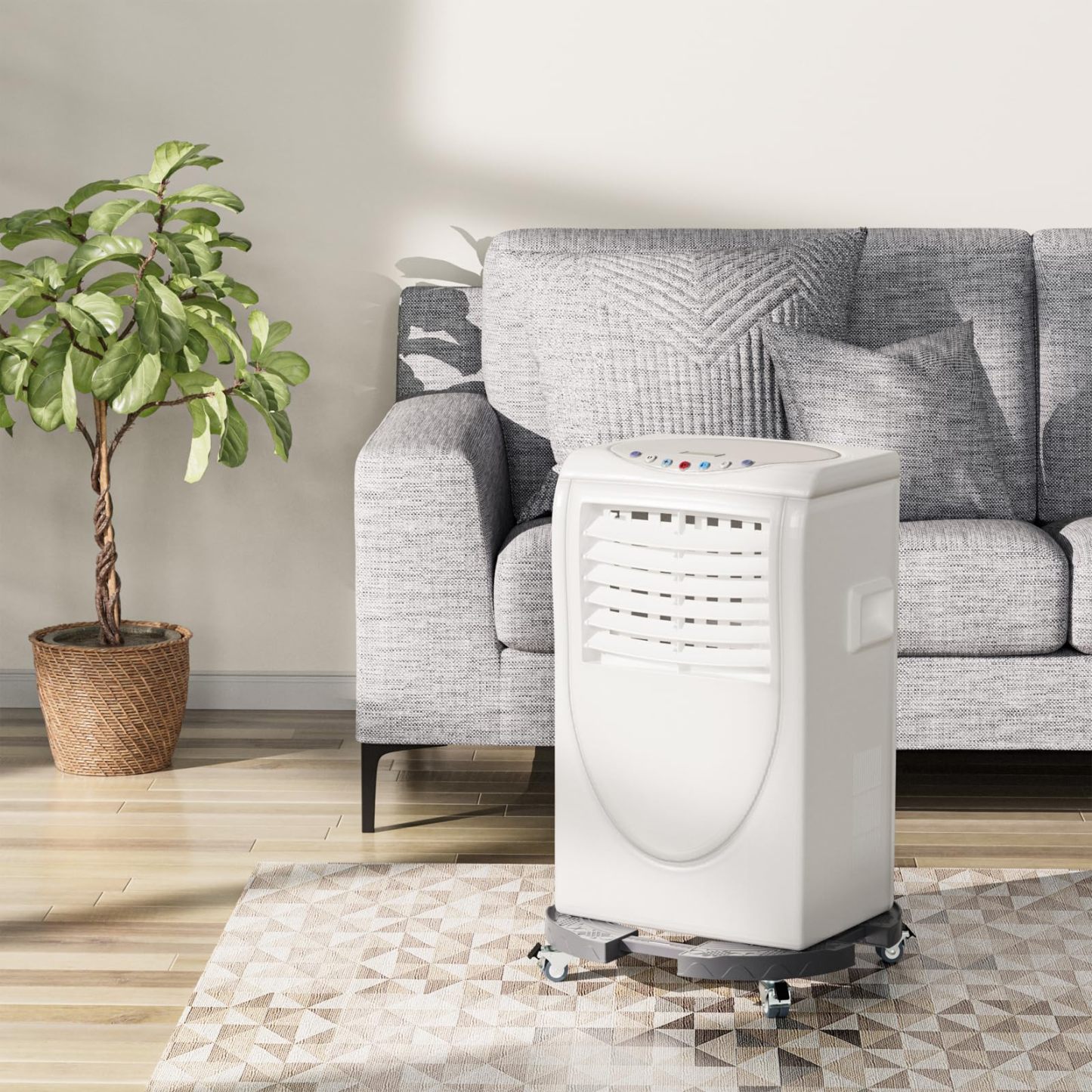 DEWEL 花台 鉢受プレート移動できる 植木鉢台 キャスター付き 伸縮タイプ サイズ調節可 ブレーキ付き 360°移動便利 調節可能 滑り止め 38.5-52.5cm伸縮可能 円形と矩形対応 高さ11㎝ 耐荷重200kg