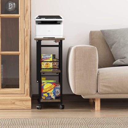 DEWEL 収納ラック 折りたたみ式 キャスター付き 3段ラック 薄型シェルフ 棚 収納棚 押入れ収納ラック プリンタ台 プリンタラック サイドラック サイドワゴン 机下 テーブル下 移動可能 組立簡単 隙間収納 小物収納 リビング ダイニング 玄関 隙間 すき間 シンプル ナチュラル おしゃれ 幅60×奥行30×高さ70cm