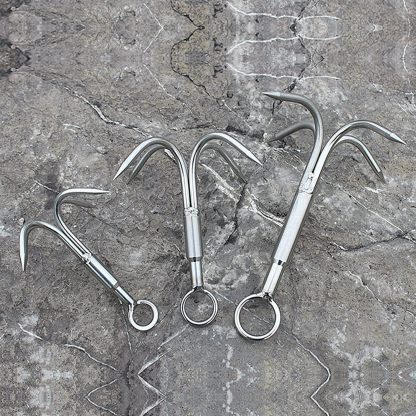 dewel グラップリングフック 登山フック クライミングフック 重力フック 3本爪 ステンレス製 荒野サバイバル 登山 岩登り アウトドアスポーツ グラップリング ハンギングフック カラビナ用グラブフック クライミングクロー