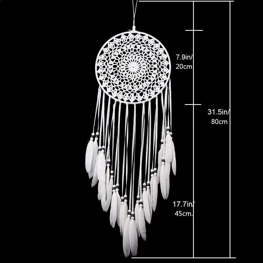 DEWEL ドリームキャッチャー 怖い夢のキャッチャー 捕夢網 幸せ守る 手作り編み 装飾品 誕生日 夢のキャッチャー 風鈴 壁掛け 車飾り 羽飾り 羽根 プレゼント 1個入り 工芸品ぶら下げ飾り インテリア 贈り物 ペンダント 新築祝い 部屋飾り 窓飾り ドリーム 吊り下げ