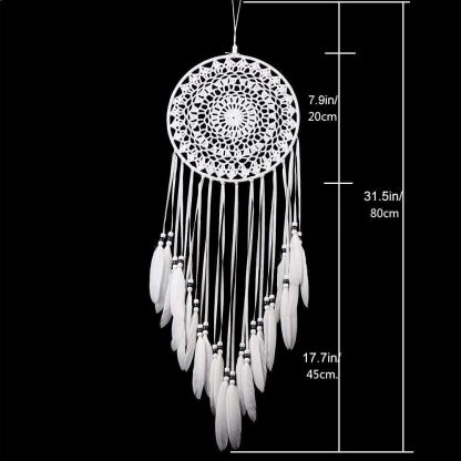 DEWEL ドリームキャッチャー 怖い夢のキャッチャー 捕夢網 幸せ守る 手作り編み 装飾品 誕生日 夢のキャッチャー 風鈴 壁掛け 車飾り 羽飾り 羽根 プレゼント 1個入り 工芸品ぶら下げ飾り インテリア 贈り物 ペンダント 新築祝い 部屋飾り 窓飾り ドリーム 吊り下げ