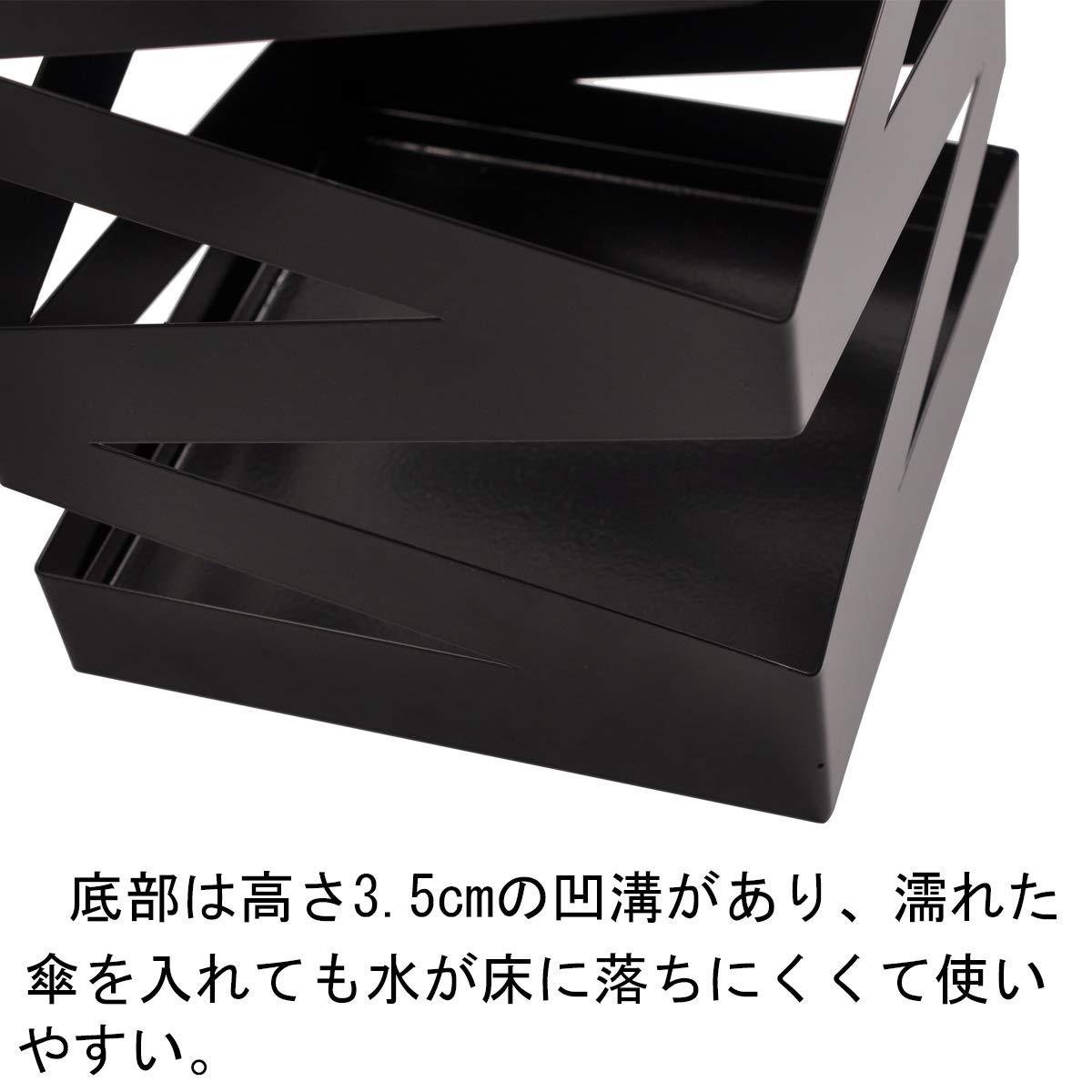 傘立て かさたて アンブレラスタンド おしゃれ スリム 傘入れ かさラック 傘/靴ベラ収納 レインラック シンプル 傘置き 玄関収納 倒れにくい 錆止め コンパクト ブラック 幅17x奥行き17x高さ49cm