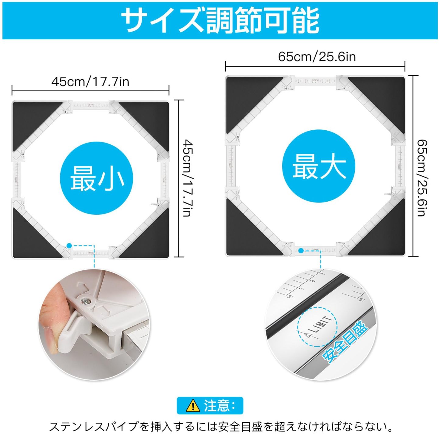洗濯機乾燥機スタッキングキット 調節可能なフレーム範囲45~65cm 洗濯機と乾燥機用のユニバーサルスタッキングキット 積み重ね可能 ラチェットストラップ付き [並行輸入品]
