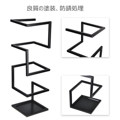 傘立て かさたて 傘入れ スリム おしゃれ かさラック アンブレラスタンド 傘置き 長傘/折りたたみ傘収納 玄関 靴ベラ収納 レインラック ブラック 幅17.5x奥行17.5x高さ58cm