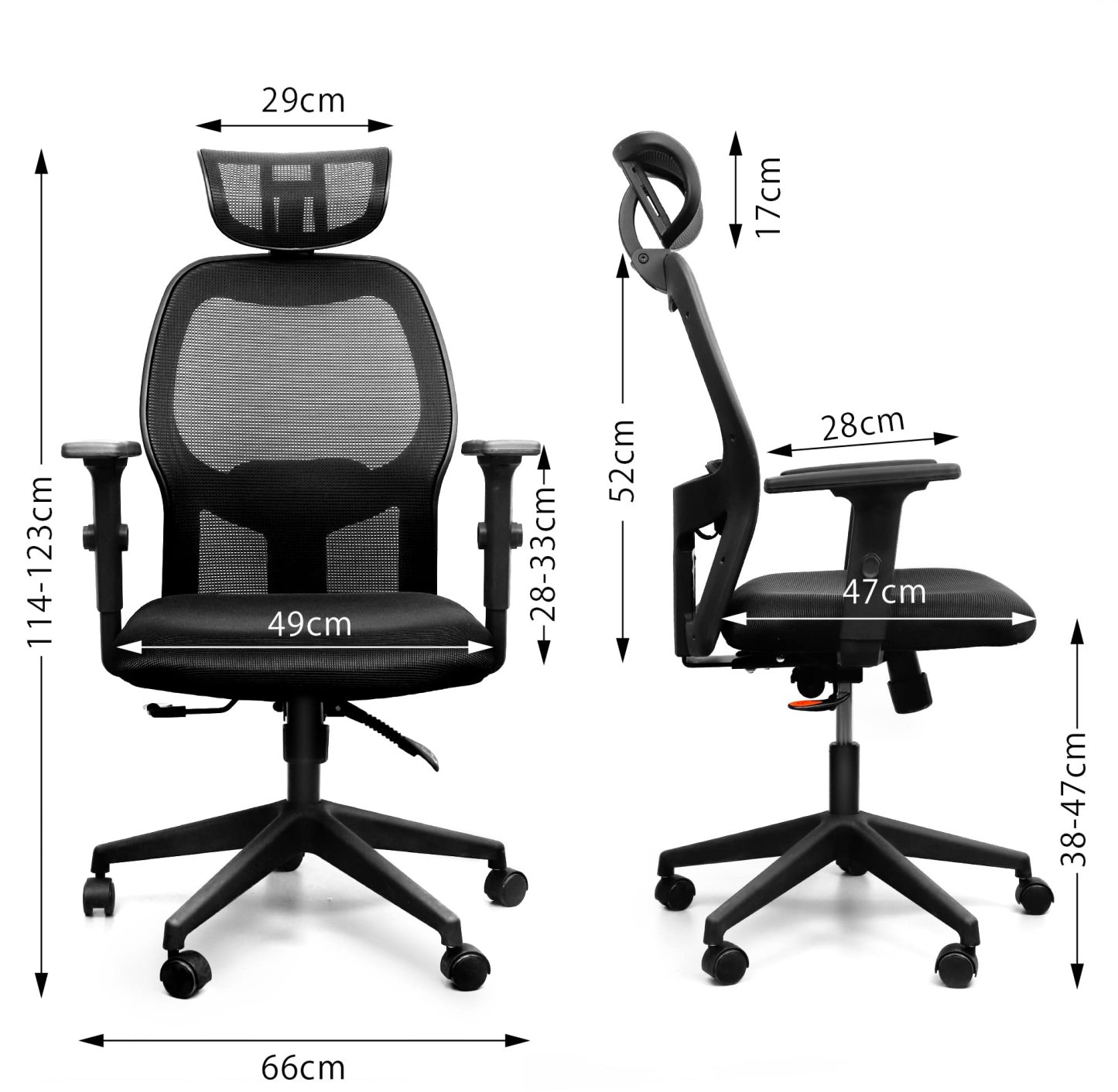 DEWEL オフィスチェア 椅子 テレワーク パソコンチェア 人間工学椅子 デスクチェア 疲れない 勉強 学習 ランバーサポート付き 無段階昇降 360度回転 腰に良い おしゃれ 黒 事務用