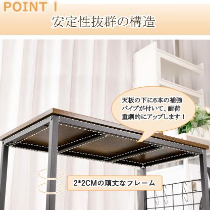 DEWEL 水槽台 幅90cm 水槽棚 水槽スタンド 90cm水槽用 組立式水槽台 ラック ウッドデコスタンド 三段式 中棚板高さ調整 フック付き 総耐荷重約120kg 頑丈 錆びにくい シェルフ アジャスター付き 奥行き30cm×高さ70cm