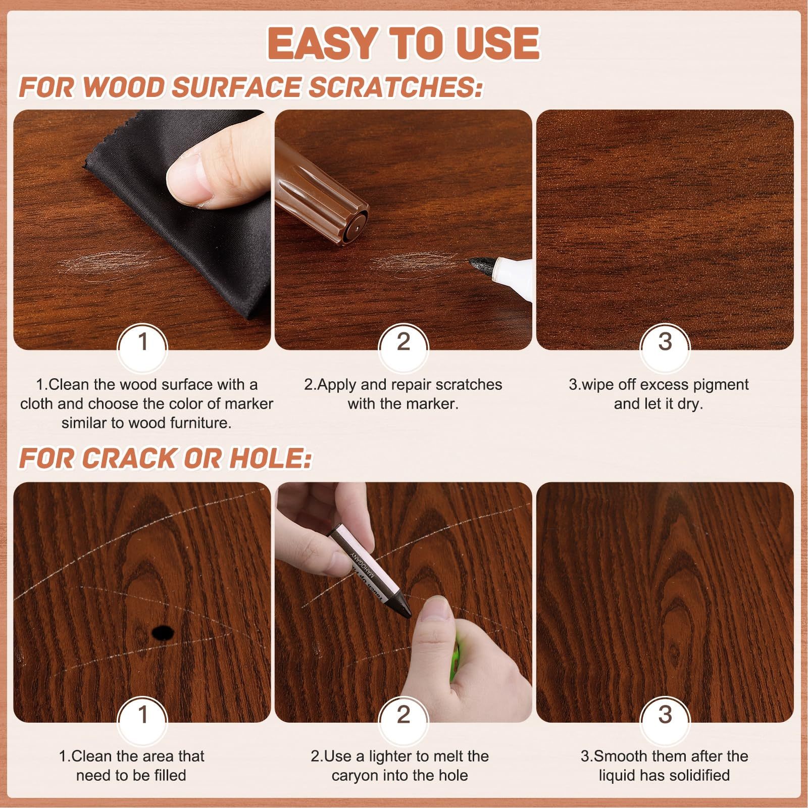 DEWEL 木製品キズ補修セット 家具 補修ペン 家具補修マーカー フローリング補修 12色補修ペン 12色補修棒 床 ドア剥がれ 棚 家具補修 キズ隠し ひび割れ、傷、焼灼、変色など補修 芯削り器付き 24本セット 家具の傷、汚れ用