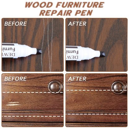 DEWEL 木製品キズ補修セット フローリング補修 家具補修 12色補修ペン フローリング 床 ドア キズ隠し ネジ穴、ひび割れ、釘目、傷、焼灼、変色など補修 木製家具補修