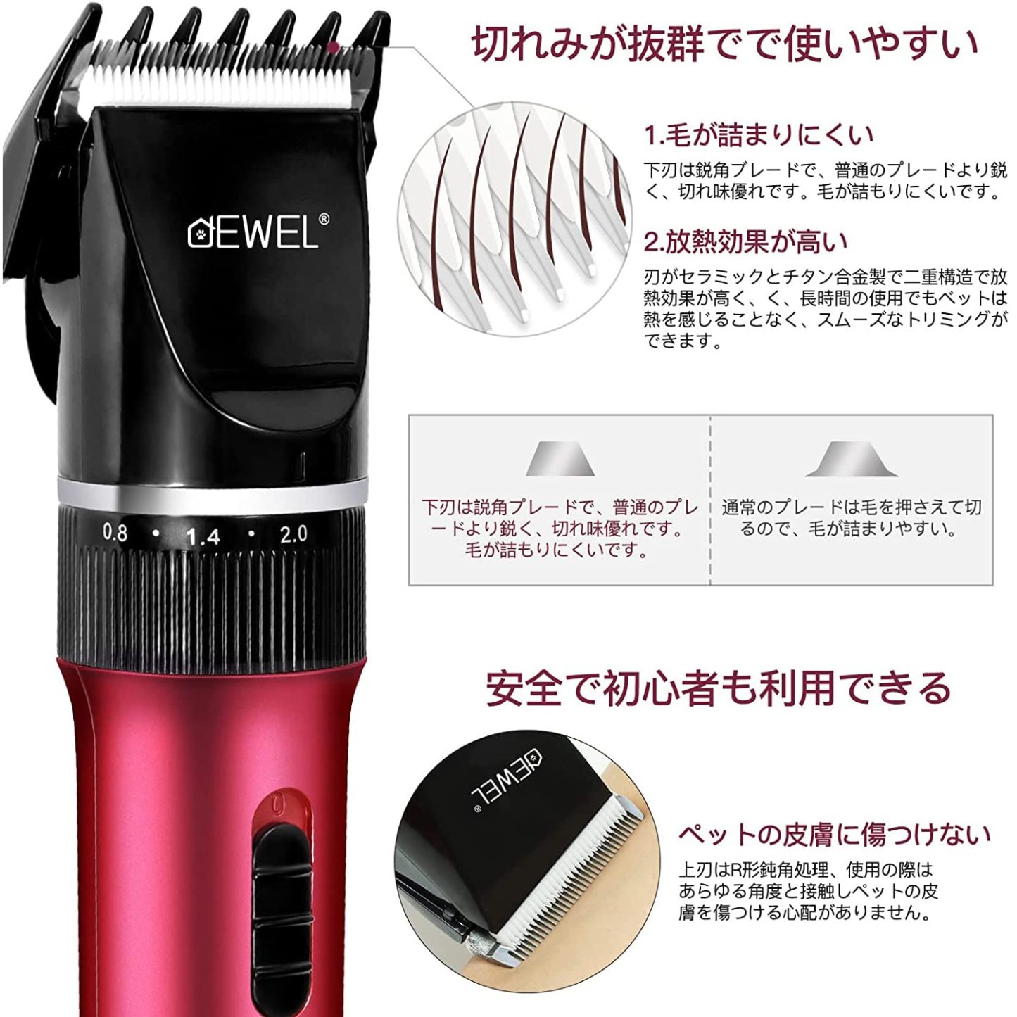 ペット バリカン クリッパー 用替刃 2個セット