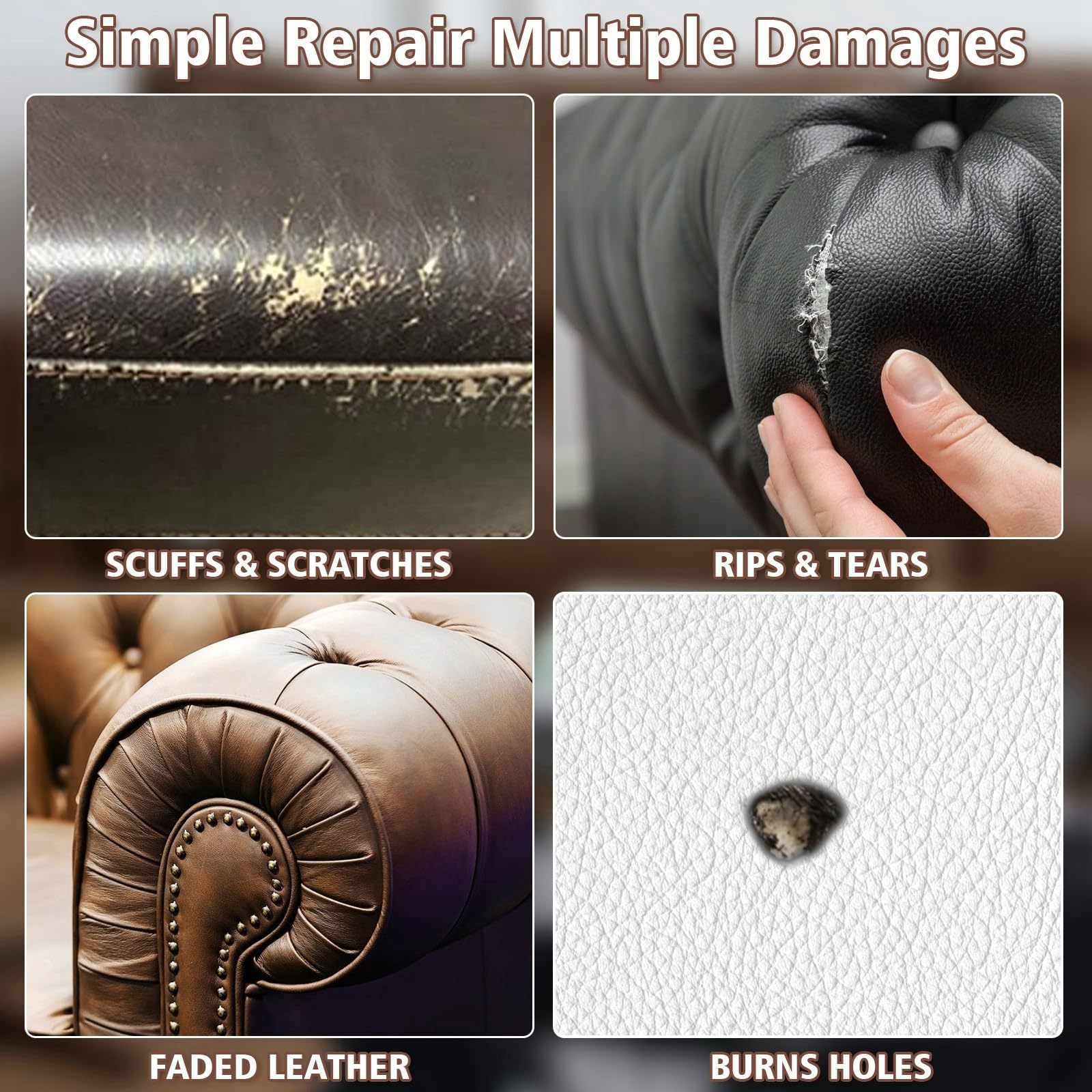 DEWEL 革 補修 レザーケアキット レザー 補修 革 補修クリーム レザーリペア 革色落ち補修 レザー補修クリーム 革 色 補修 革製品 キズ補修 皮革用補修 ソファ 革シート 財布 革ハンドル ベルト 革バッグなど補修 5色入り