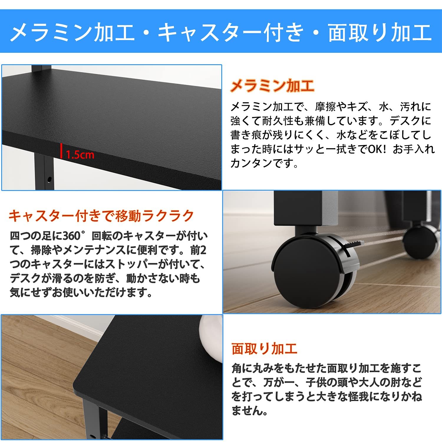 DEWEL パソコン ワゴン cpuラック キャスター付き 幅60 奥行35 高さ105cm 4段 可変式 スリム サイドデスク ゲーミングpc 棚 ノートパソコン 収納 プリンター 台 机横 pc置き台 木製
