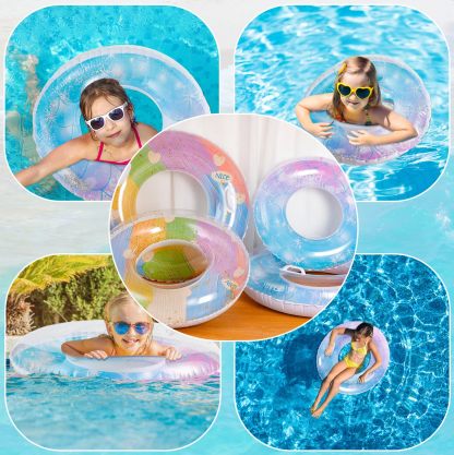 浮き輪 厚手 プール スイミング 水遊び キラキラ 可愛い 子供用 大人用 ラメ入り 海 夏 プール 強い浮力 [並行輸入品]