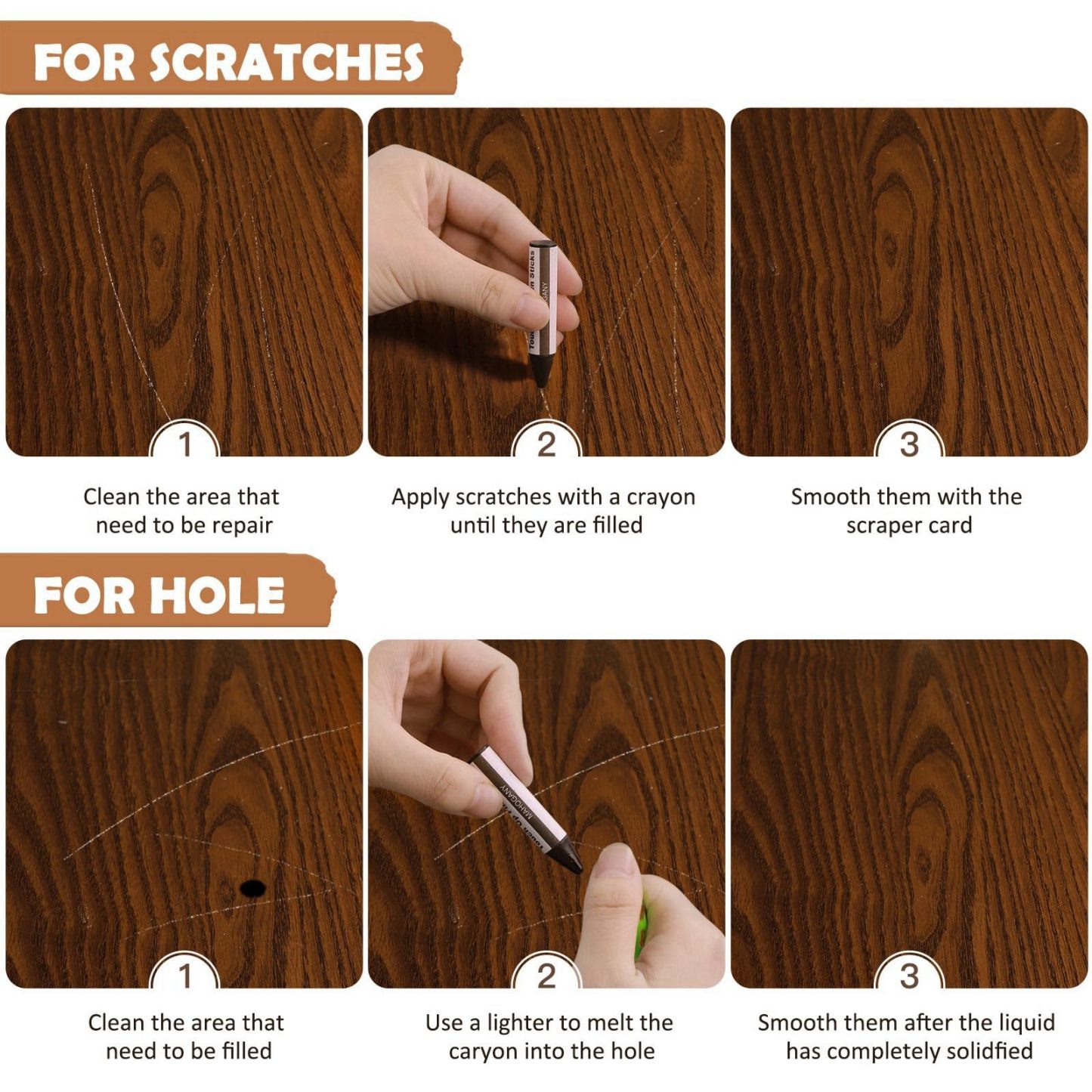 DEWEL 木製品キズ補修セット フローリング補修 家具補修 8色補修棒 12色補修クリーム ウッドパテ フローリング 床 ドア補修 キズ隠し ネジ穴、ひび割れ、釘目、傷、焼灼、変色など補修 サンドペーパー/スクレーパー/ブラシ/芯削り器付き