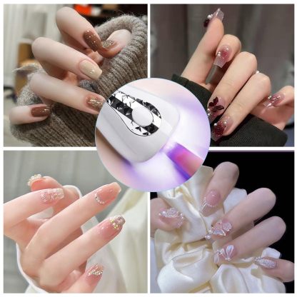 ネイルライト ネイルドライヤー UVライト 15W 5LEDs 充電式 LEDネイルドライヤー 持ち運びやすい ジェルネイル LEDライト 硬化ライト タイマー設定可能 ジェルネイル用 レジン用 レジンクラフト用 2階段タイマー機能 タイマー ホワイト 日本語説明書付き コードレス