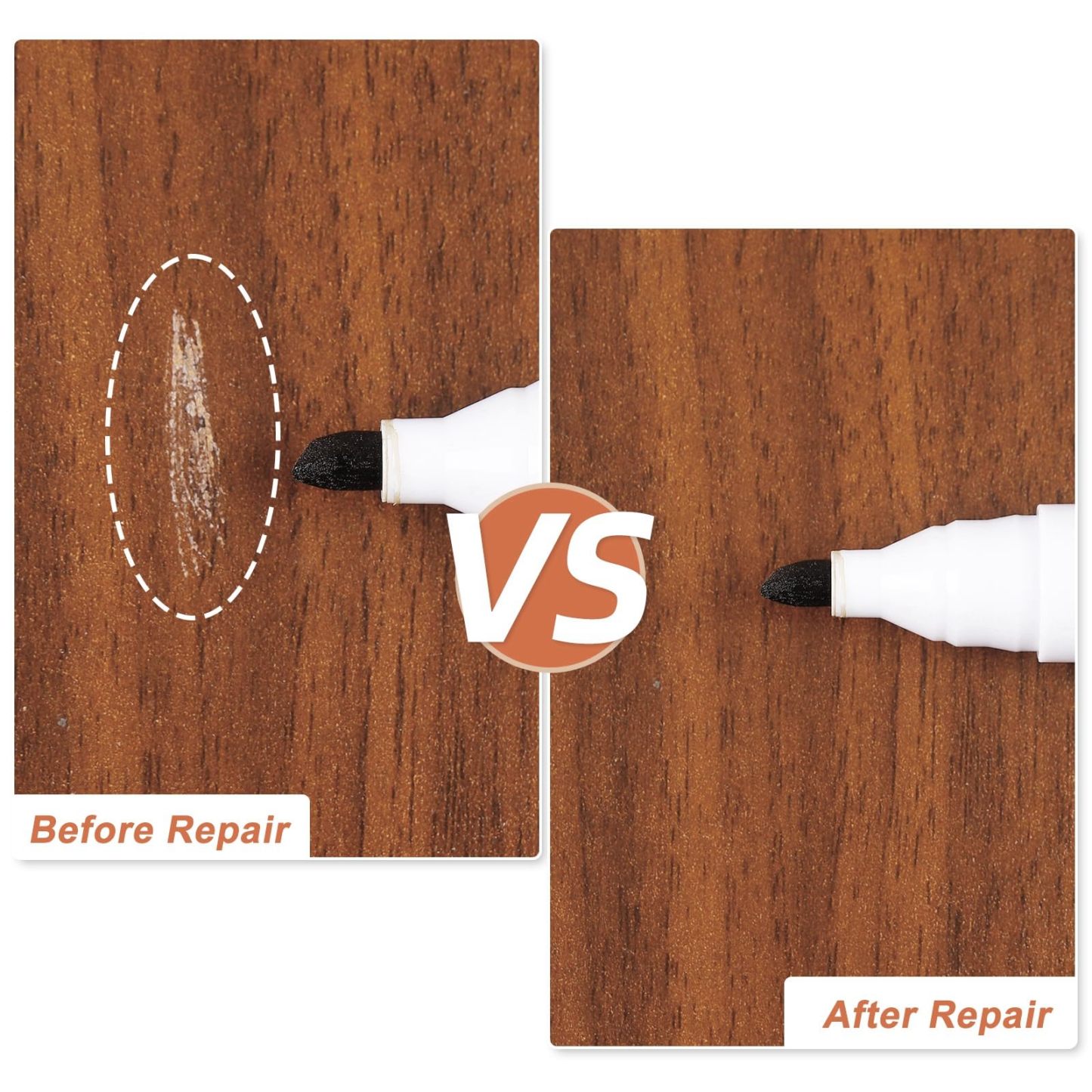 DEWEL 木製品キズ補修セット 家具 補修ペン 家具補修マーカー フローリング補修 10色補修ペン 10色補修棒 床 ドア剥がれ 棚 家具補修 キズ隠し ひび割れ、傷、焼灼、変色など補修 芯削り器付き 20本セット 家具の傷、汚れ用