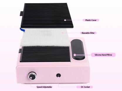 DEWEL 卓上集塵機 ネイルダストコレクター ネイル集塵機 サロン強力吸収 低騒音設計 運びが簡単 交換用フィルター付き 手首が保護でき ピンク 静音 ネイルマシン ネイルダスト ネイルケアセット