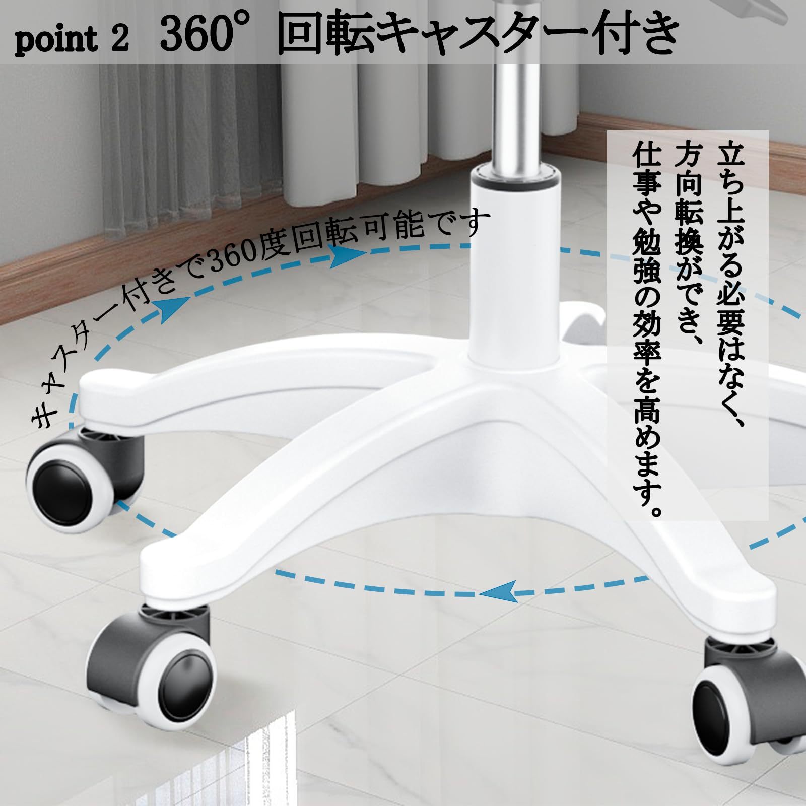 DEWEL オフィスチェア デスクチェア 360度回転 クッション付き 昇降機能 高さ72-82cm パソコンチェア 椅子 チェア 事務椅子 在宅勤務 テレワーク対応 勉強 疲れない 作業 学習 