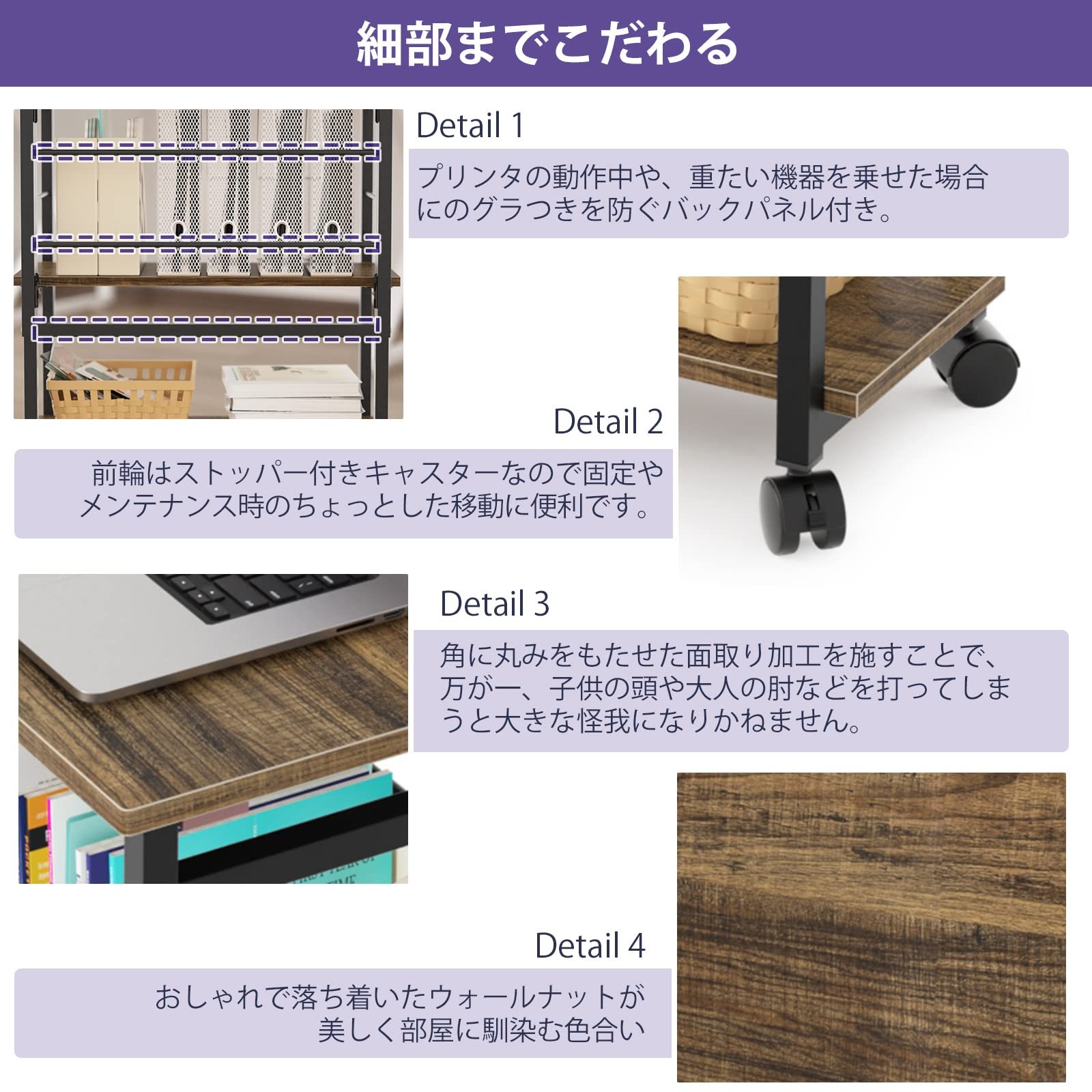 DEWEL 収納ラック 折りたたみ式 キャスター付き 3段ラック 薄型シェルフ 棚 収納棚 押入れ収納ラック プリンタ台 プリンタラック サイドラック サイドワゴン 机下 テーブル下 移動可能 組立簡単 隙間収納 小物収納 リビング ダイニング 玄関 隙間 すき間 シンプル ナチュラル おしゃれ 幅60×奥行30×高さ70cm