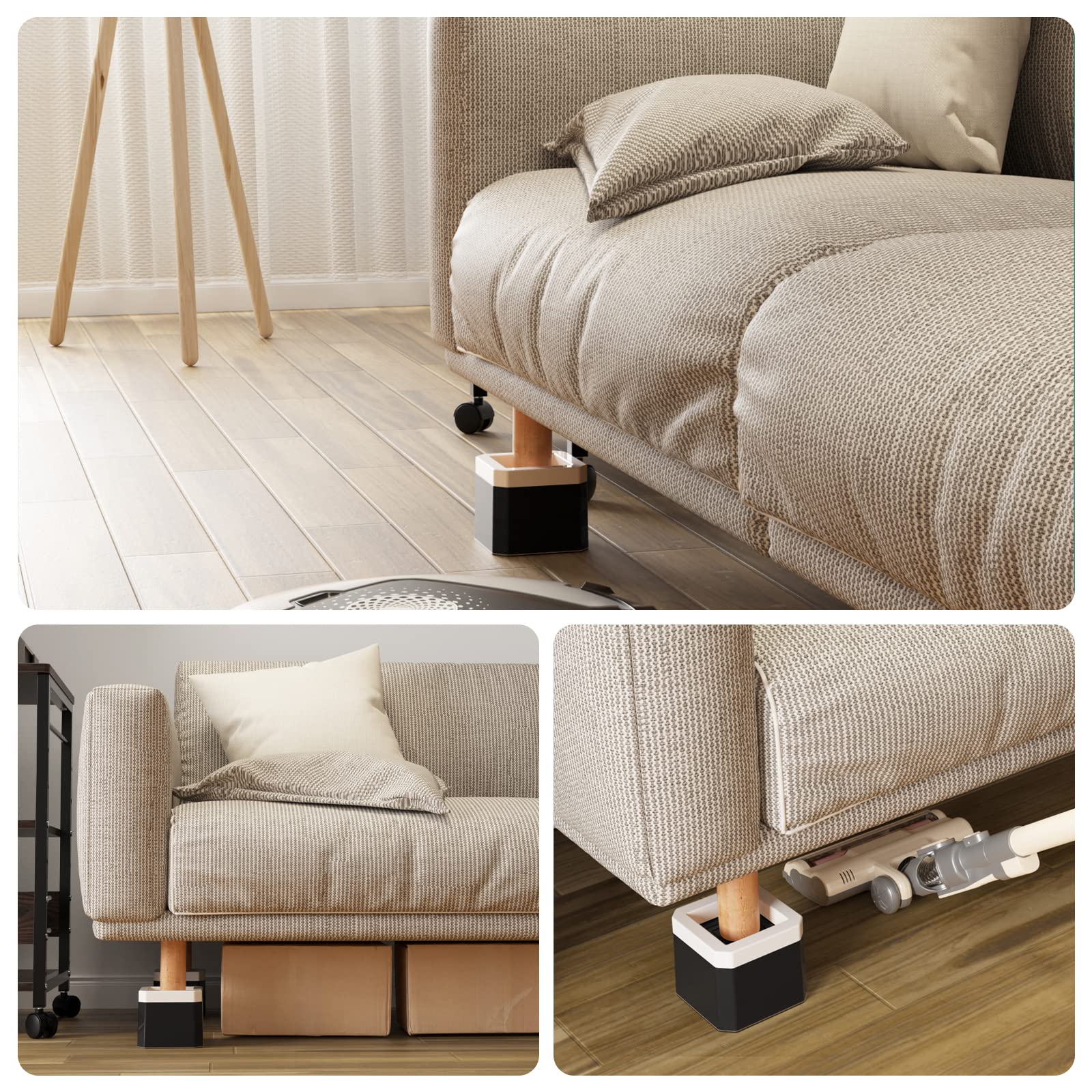 DEWEL 洗濯機かさ上げ台 高さ調節 洗濯機 冷蔵庫 ソファー こたつ用置き台 4個セット 防振防音ゴムマット 振動 異音吸収 滑り止め 床に傷防止