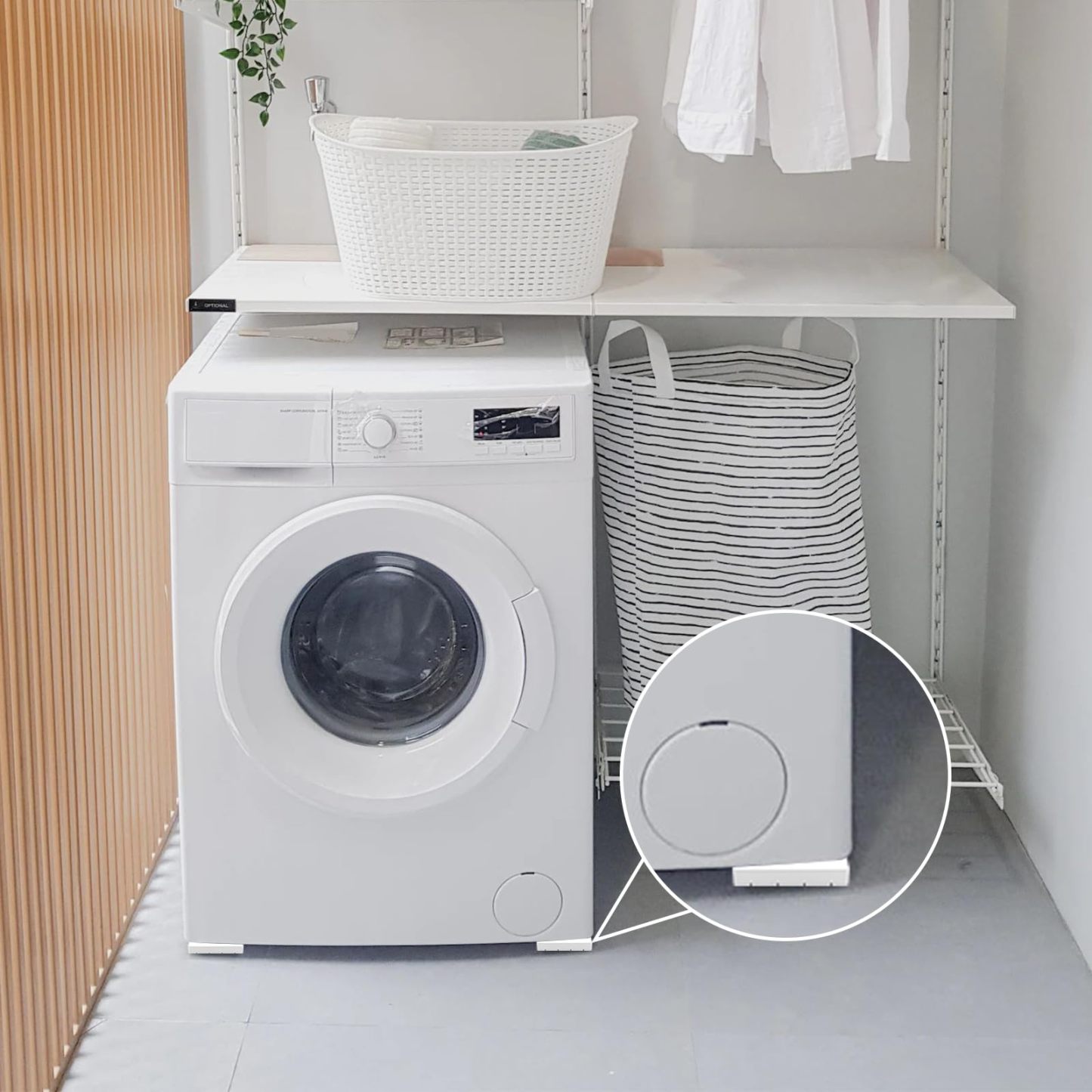 DEWEL 洗濯機 防振ゴム 振動吸収 揺れ防止 ホワイト 4枚入り 防振防音 防振マット 滑り止め 振動軽減 天然ゴム