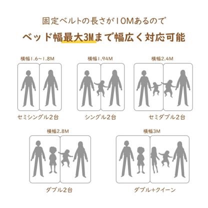 DEWEL すきまパッド マットレスバンド ベッド 固定ベルト 連結ベルト10m パッド幅30cm 隙間埋め マットレス用 すきまスペーサー すきま防止 ズレ防止 連結 隙間 バンド マットレス用隙間パッド ズレ防止 197*30*7cm ホワイト 日本語取付説明書付き