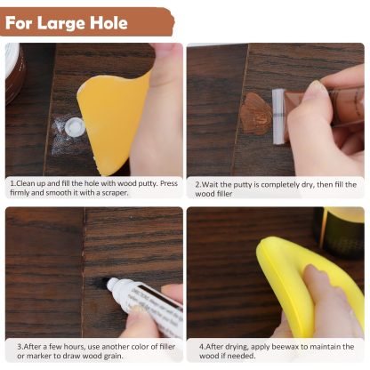 DEWEL フローリング 補修 家具 補修ペン フローリング 穴埋めパテ 木製品キズ補修セット 木工用パテ フローリング ドア 剥がれ 補修 家具補修 家具 傷隠し ペン ネジ穴、ひび割れ、釘目、傷、焼灼、変色など補修