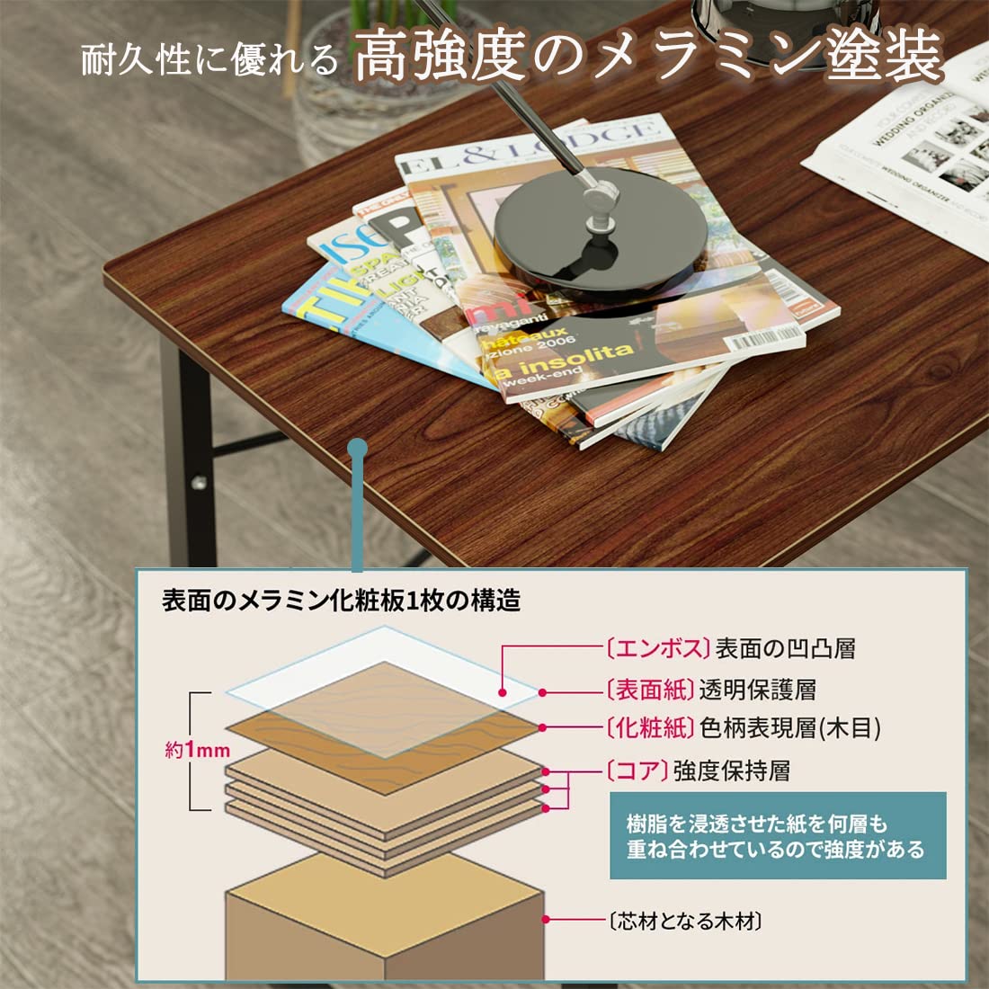 DEWEL L字デスク パソコンデスク L字型 奥行60cm ワークデスク デスク 机 作業机 モニターアーム取付対応 木製 25mm×25mmのスチール製フレーム 幅160cm+100cm ゲーミング オフィスデスク コーナーデスク 左右入替可能 高強度のメラミン加工 テレワーク 在宅勤務用