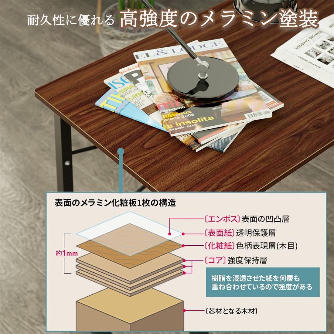 DEWEL L字デスク パソコンデスク L字型 奥行60cm ワークデスク デスク 机 作業机 モニターアーム取付対応 木製 25mm×25mmのスチール製フレーム 幅160cm+100cm ゲーミング オフィスデスク コーナーデスク 左右入替可能 高強度のメラミン加工 テレワーク 在宅勤務用