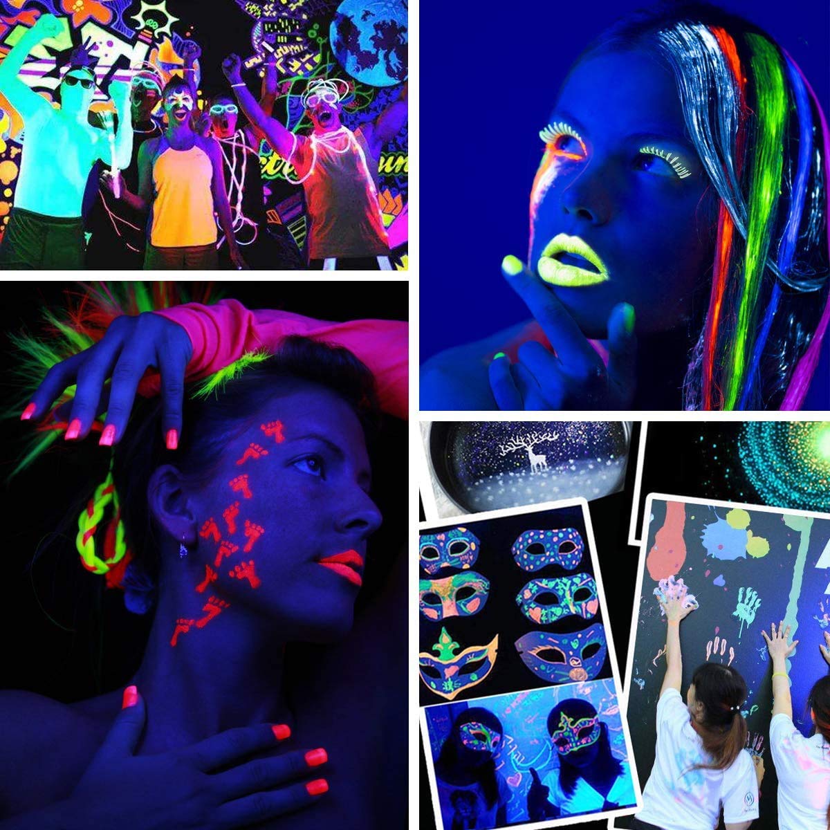 夜光パウダー 20g 12色セット蓄光パウダー カラー塗料 高輝度 長時間 暗闇とUVブラックライトで光る スライムパウダー DIY マイカパウダー接着剤顔料 浴用天然粉末 顔料