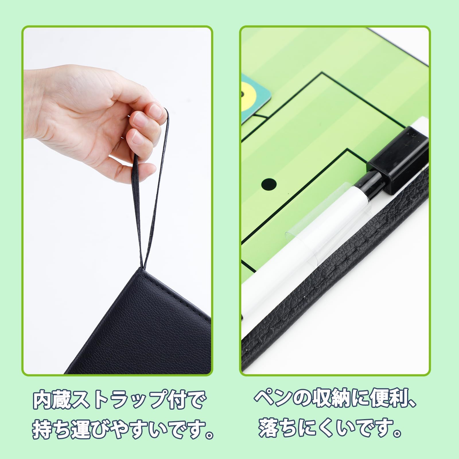 DEWEL サッカーボード 作戦ボード 作戦盤 折りたたみ式 戦略指導 作戦板 マグネット サッカー 戦術ボード コーチングボード サッカー練習グッズ サッカーノート タクティックボード 打合せ 水性ペン付属 ストラップ付き 持ち運びに便利