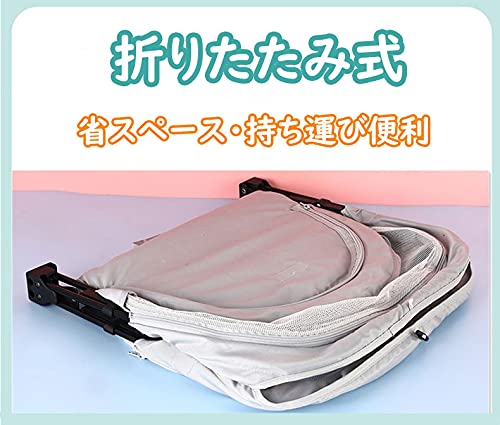 DEWEL ベビーベッド 折り畳み 蚊帳付き ベッドインベッド 添い寝ベッド 出産祝い 収納便利 長さ77CM やわらかい マットレス付き ベビー連れの旅行＆外出などに（ 0ー10ヶ月の赤ちゃんに対応）