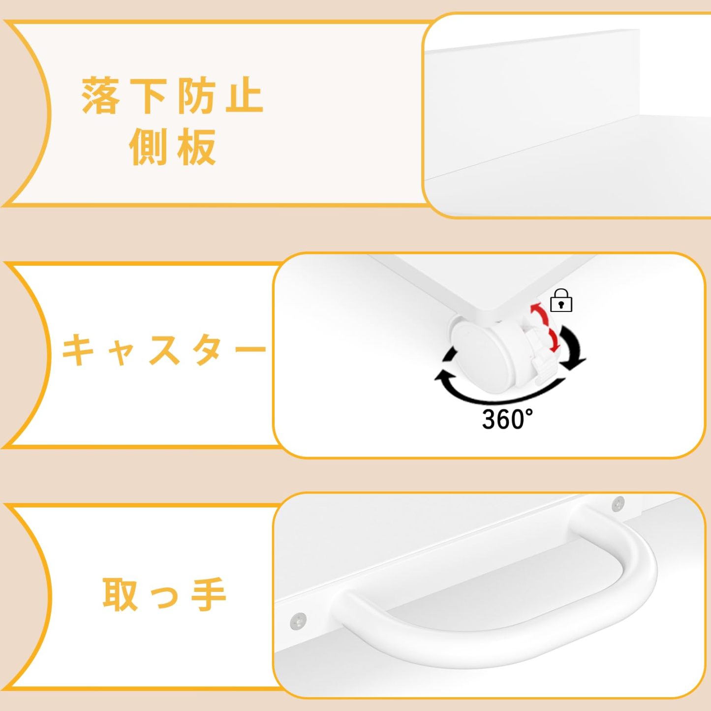 DEWEL プリンター台 CPUスタンド 移動可能 幅42×奥行46cm 耐荷重30kg 足元収納 PCスタンド キャスター付き台車 PCワゴン PC収納ボックス 収納カート PCカート プリンターカート PC デスクトップ スライド式 デスク下 取っ手付き