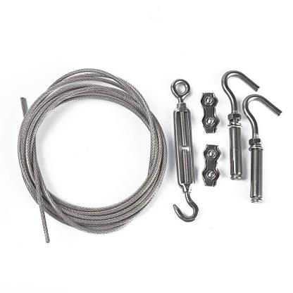 DEWEL 洗濯ロープ 室内物干しワイヤー 物干し 耐荷重60kg 長さ調節可能 ステンレス ロープ 物干しロープ カーテンワイヤー 洗濯ワイヤー 洗濯紐 屋外 壁掛け 防水 防錆 3.3m/5.3m/6.3m シルバー