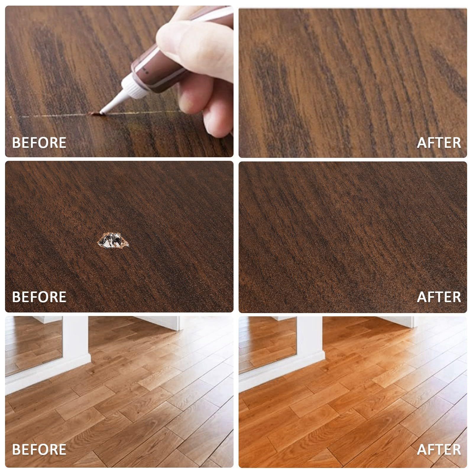 DEWEL 木製品キズ補修 キズ補修クリームキット フローリング 補修クリーム 18色入り 100g木工パテ 100g木蝋油 家具修理キット 木工 木製の家具 床 補修 キズ すりキズ用 傷消し 床補修 ドア補修 補修材 傷直し あらゆるキズの補修セット