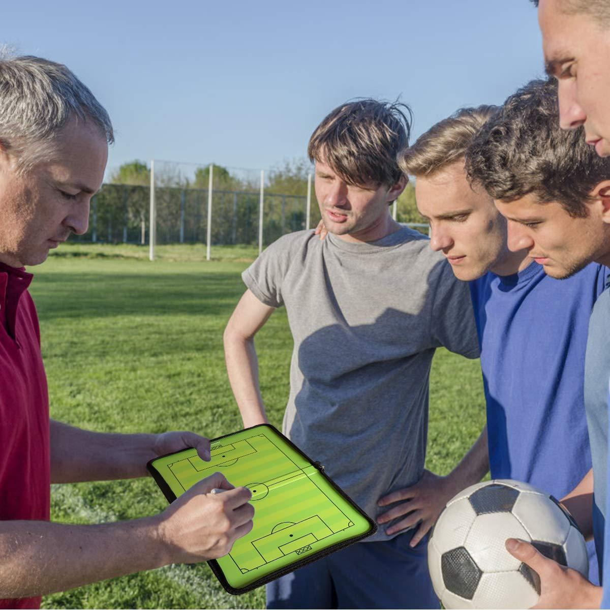 サッカーボード 作戦ボード 作戦盤 折り畳み式 マグネット 専用ペン付き コーチングボード 戦略指導 戦術ボード 作戦板 タクティックボード ファスナータイプ 打合せ 持ち運びに便利