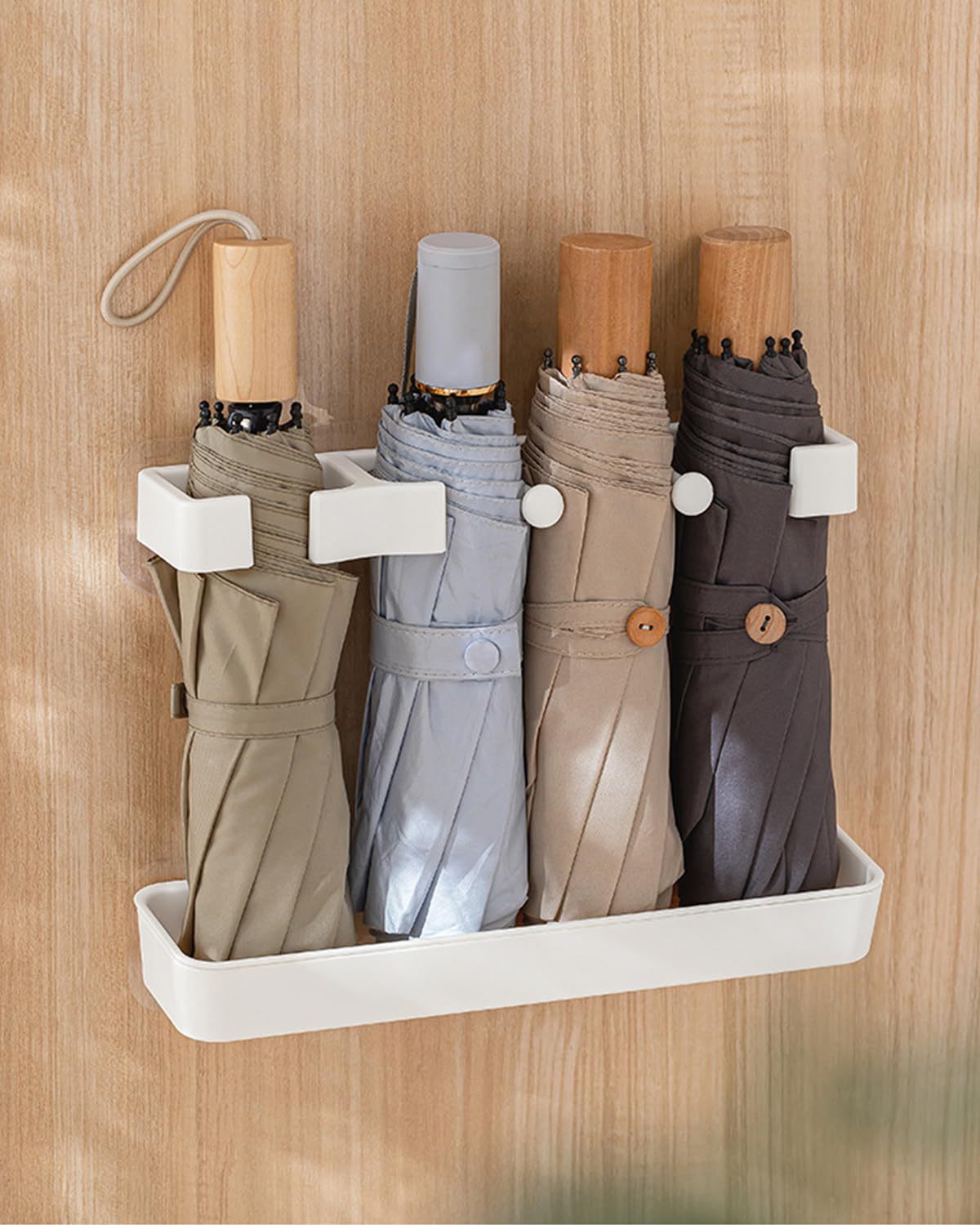 傘立て かさたて DEWEL 長傘/折り畳み傘収納 スリム おしゃれ 玄関収納 省スペース アンブレラスタンド かさラック レインラック 傘置き 粘着テープ付き