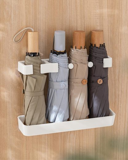 傘立て かさたて DEWEL 長傘/折り畳み傘収納 スリム おしゃれ 玄関収納 省スペース アンブレラスタンド かさラック レインラック 傘置き 粘着テープ付き