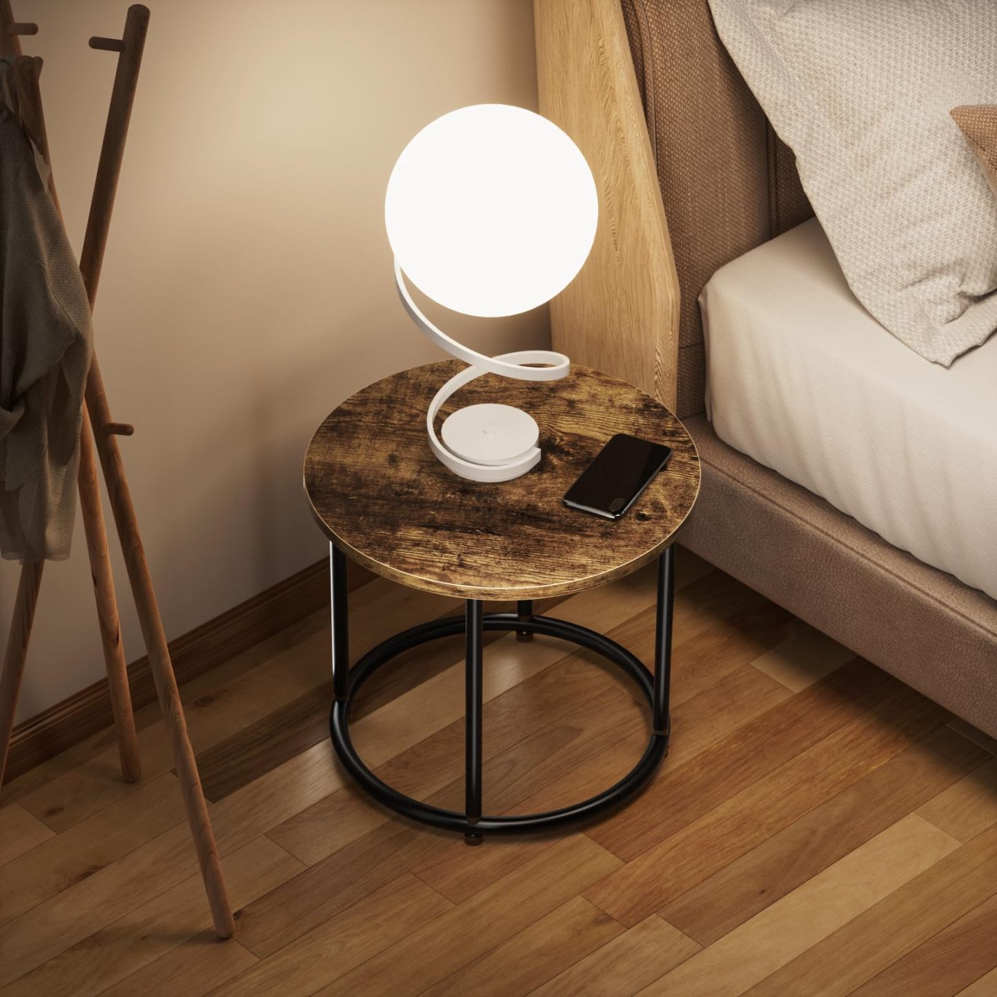  ネストテーブル DEWEL 2個セットカフェテーブル 組み合わせ自由 入れ子式 円型 テレワーク 一人暮らし おしゃれ シンプル 木目調