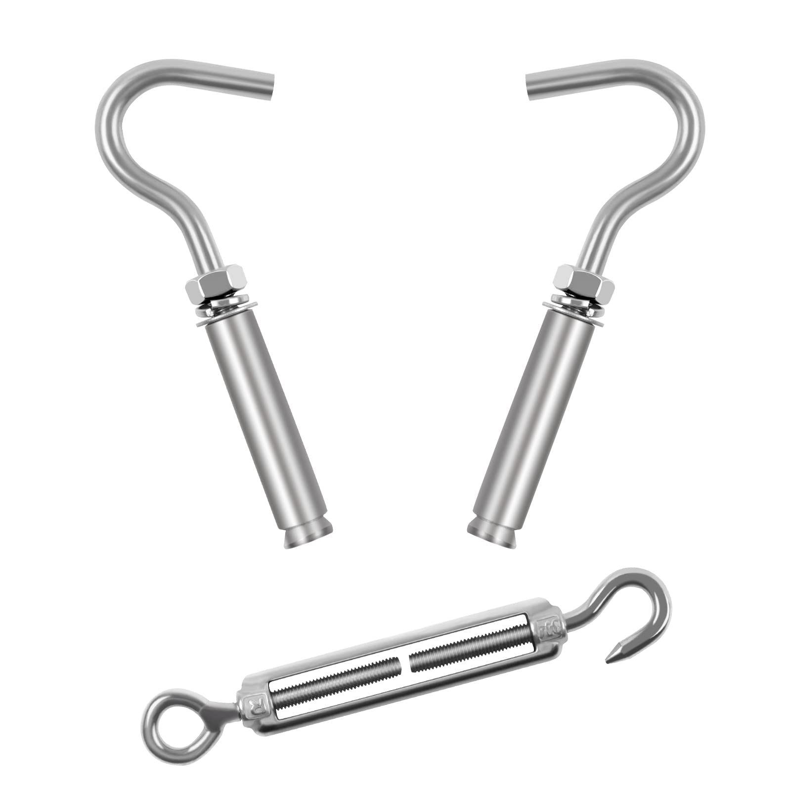 DEWEL 洗濯ロープ 室内物干しワイヤー 物干し 耐荷重60kg 長さ調節可能 ステンレス ロープ 物干しロープ カーテンワイヤー 洗濯ワイヤー 洗濯紐 屋外 壁掛け 防水 防錆 3.3m/5.3m/6.3m シルバー