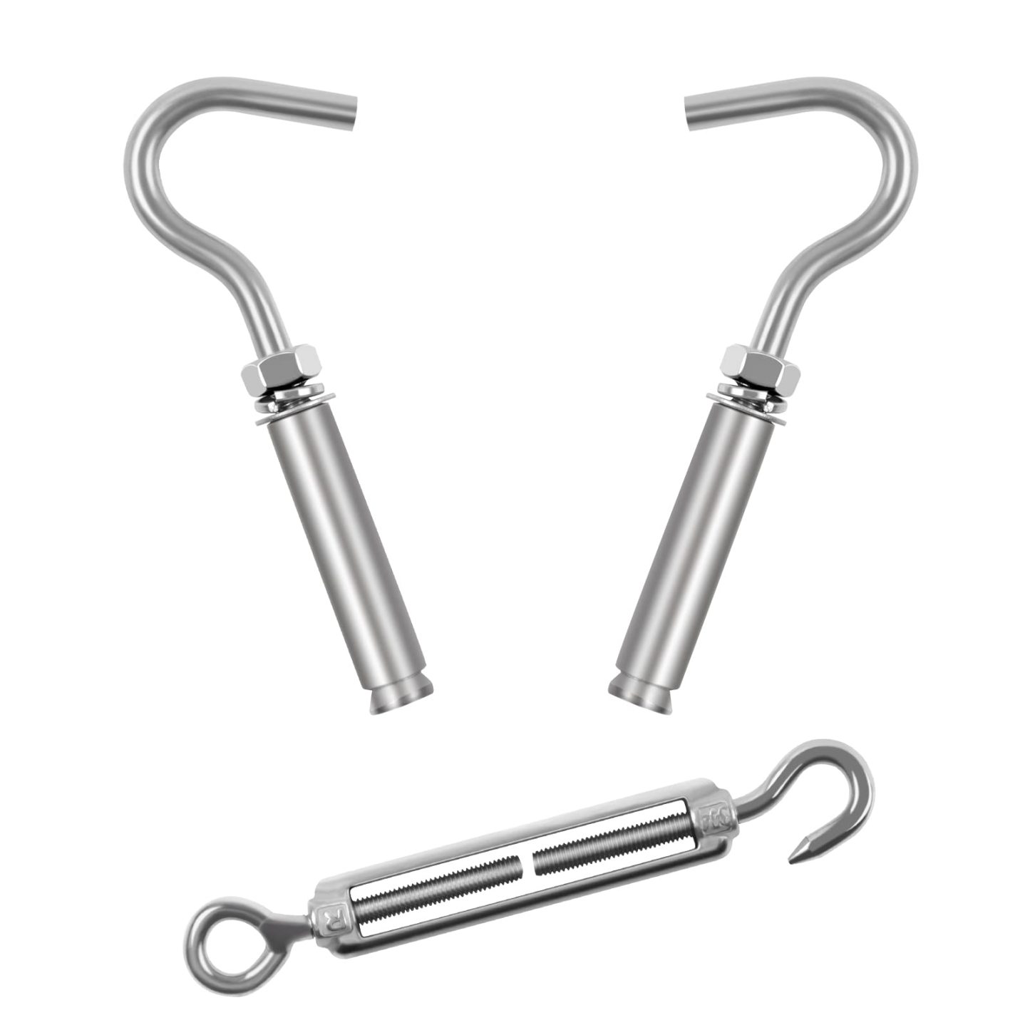 DEWEL 洗濯ロープ 室内物干しワイヤー 物干し 耐荷重60kg 長さ調節可能 ステンレス ロープ 物干しロープ カーテンワイヤー 洗濯ワイヤー 洗濯紐 屋外 壁掛け 防水 防錆 3.3m/5.3m/6.3m シルバー