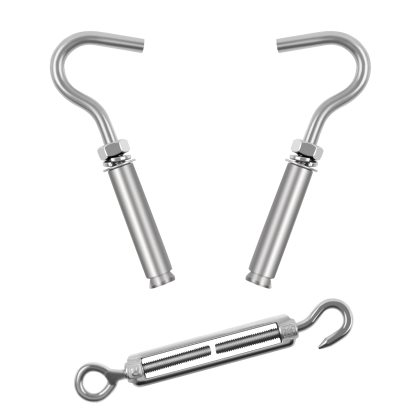 DEWEL 洗濯ロープ 室内物干しワイヤー 物干し 耐荷重60kg 長さ調節可能 ステンレス ロープ 物干しロープ カーテンワイヤー 洗濯ワイヤー 洗濯紐 屋外 壁掛け 防水 防錆 3.3m/5.3m/6.3m シルバー