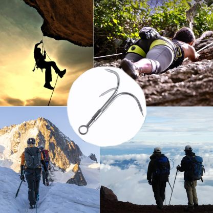 dewel グラップリングフック 登山フック クライミングフック 重力フック 3本爪 ステンレス製 荒野サバイバル 登山 岩登り アウトドアスポーツ グラップリング ハンギングフック カラビナ用グラブフック クライミングクロー