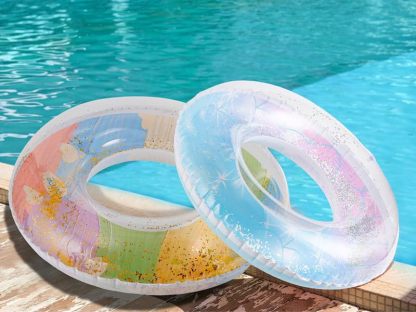 浮き輪 厚手 プール スイミング 水遊び キラキラ 可愛い 子供用 大人用 ラメ入り 海 夏 プール 強い浮力 [並行輸入品]